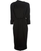 Lanvin Draped Dress - Lyst
