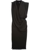Lanvin Draped Dress - Lyst