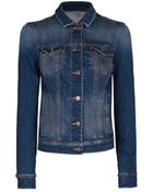 Mango Dark Wash Denim Jacket - Lyst