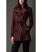 Burberry Short Double Sateen Trench Coat - Lyst
