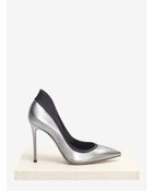 Gianvito Rossi Satin-trim Metallic Pumps - Lyst