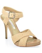 Diane von Furstenberg Vivi Sandal in Nude Leather - Lyst
