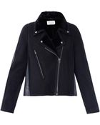 Maison Martin Margiela Shearling and Leather Biker Jacket - Lyst