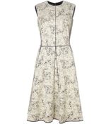 Narciso Rodriguez White Pleated Jacquard Dress - Lyst