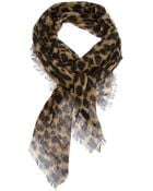 Alexander McQueen Leopard And Skull Print Scarf - Lyst