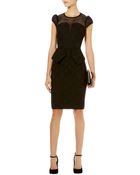 Karen Millen Brocade Peplum Pencil Dress - Lyst