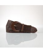 Lauren by Ralph Lauren Braided Covered Buckle Belt - Lyst