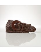 Lauren by Ralph Lauren Braided Covered Buckle Belt - Lyst