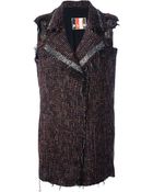 MSGM Knit Asymmetric Zip Gilet - Lyst