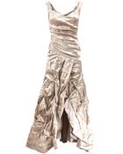 Nicole Miller Metallic Ruch Tank Gown - Lyst