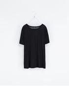 Zara Round Neck T Shirt - Lyst