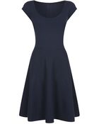 Donna Karan New York Double Knit Fit and Flare Dress - Lyst