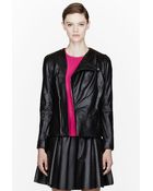 Hussein Chalayan Black Buffed Leather Shift Jacket - Lyst