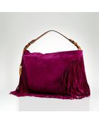 Lauren by Ralph Lauren Fringed Suede Large Hobo - Lyst