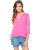 Splendid 34 Sleeve Shirting Top - Lyst