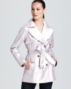 Dawn Levy Max Double Breasted High Low Metallic Trench - Lyst