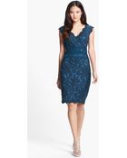 Tadashi Shoji Embroidered Lace Sheath Dress - Lyst