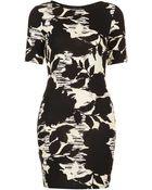 Topshop Floral Print T-shirt Dress - Lyst