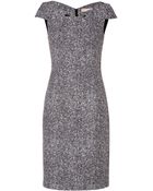 Michael Kors Wool Cap Sleeve Dress in Blackwhite - Lyst