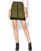 M Missoni Tweed Skirt with Leather Trim - Lyst