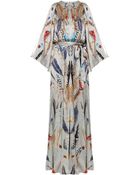 Temperley London Long Feather Print Dress - Lyst