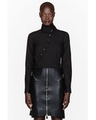 McQ by Alexander McQueen Black Twisted Cotton Blouse - Lyst