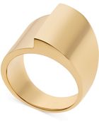 Michael Kors Goldtone Fold Over Ring - Lyst