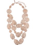 Oscar de la Renta Rose Goldplated Hammereddisc Necklace - Lyst