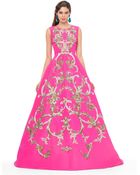 Oscar de la Renta Sleeveless Gown with Metallic Embroidery - Lyst