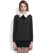 Saint Laurent Silk Polka Dot Blouse - Lyst