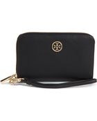 Tory Burch Robinson Saffiano Leather Iphone Wallet - Lyst
