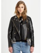 Acne Studios Merci Leather Biker Jacket - Lyst