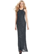 Adrianna Papell Sleeveless Beaded Gown - Lyst