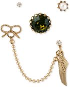 Betsey Johnson Bow and Feather Stud Earrings - Lyst