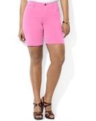 Lauren by Ralph Lauren Twill Shorts - Lyst