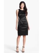 Eliza J Embellished Side Ruched Sheath Dress - Lyst