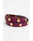 Tory Burch Logo Leather Wrap Bracelet - Lyst