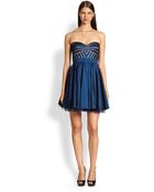 Aidan Mattox Strapless Taffeta Dress - Lyst
