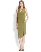 Tibi Silk Faux-Wrap Dress - Lyst