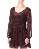 Free People Printed Chiffon Dress - Lyst