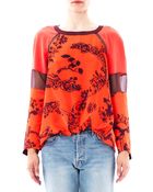 Elizabeth And James Nostrad Floralprint Silk Blouse - Lyst
