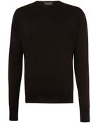 John Smedley Black Hunter Crew Neck Knit Jumper - Lyst