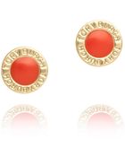 Tory Burch Enamel Burch Stud Earring - Lyst