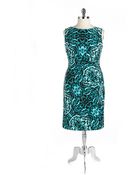 Anne Klein Plus Animal Print Draped Sheath Dress - Lyst