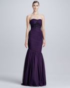 Ml Monique Lhuillier Strapless Beadedbodice Gown - Lyst