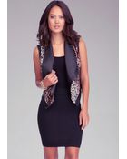 Bebe Reversible Leopard Moto Vest - Lyst