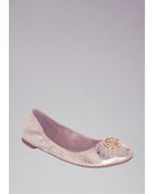 Bebe Corrine Snake Logo Ballet Flat - Lyst