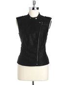 Bernardo Faux Leather Moto Vest - Lyst