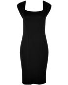 Donna Karan New York Black Cap Sleeve Dress - Lyst