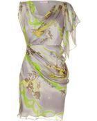Matthew Williamson Greyapple Draped Silk Dress - Lyst